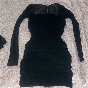 Elegant Black Long Sleeve Dress